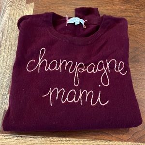 NWT! Lingua Franca “Champagne Mami” cashmere sweater unworn in box